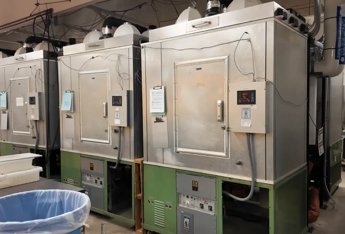 Interior of the Duke Phytotron building, showing the R2 Chambers